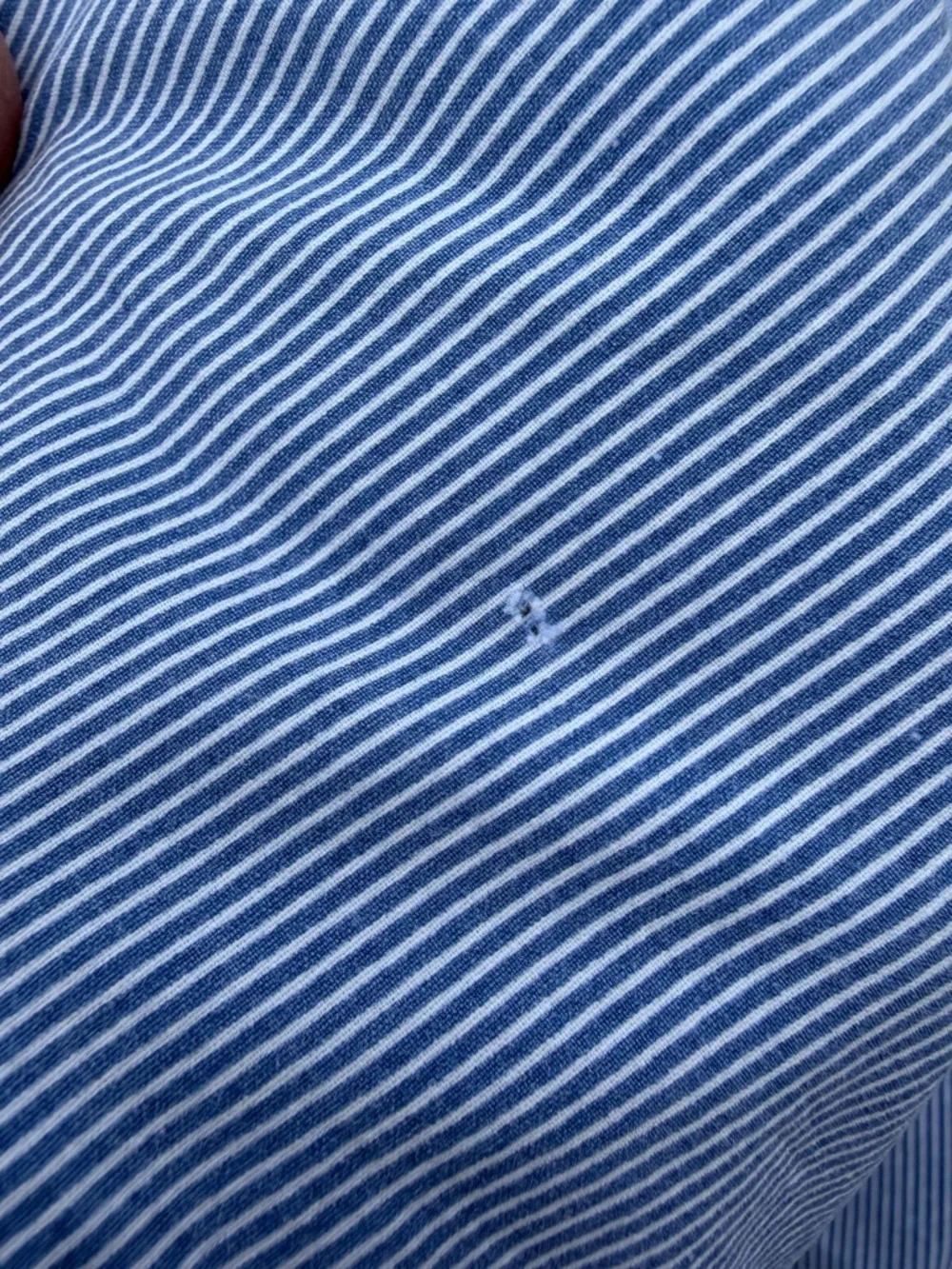 Vintage Lauren Ralph Lauren Cape May Narrow Blue Stripe Queen Flat Sheet USA GUC